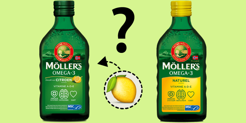 Waarom is Möller’s Omega-3 Citroen niet geel, maar groen?